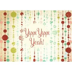 Postkarte "Yippi Yippi Yeah!" weiß