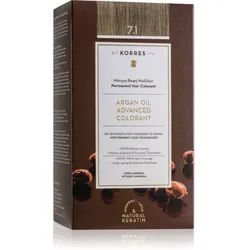 Korres Argan Oil Permanent-Haarfarbe mit Arganöl Farbton 7.1 Ash Blonde 50 ml