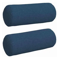 vidaXL Sitzauflage Bolsterkissen 2 Stück Blau Ø 15 x 40 cm Stoff, (2 St) blau