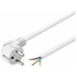 Goobay GOOBAY Netzkabel, 3x1mm2, weiß, 3m, offenes Ende, Winkelstecker Netzkabel