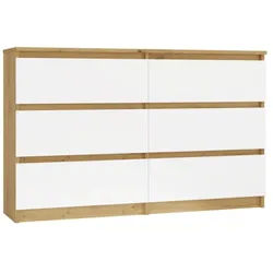 Raumhirsch Furniture Kommode Sideboard 120 cm breit (Maße 30 x 120 x 75 cm, 6 Schubladen), verschiedene Farben 120 cm x 75 cm x 30 cm