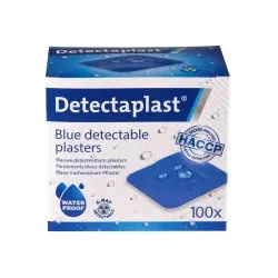 Detectaplast Universal X-Ray Pflaster, detektierbar, Visuell, metall- und röntgendetektierbare Wundpflaster nach HACCP-Standard, Maße 38 x 38 mm, 100 Stück