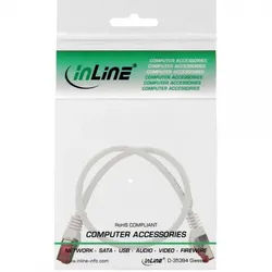 INLINE Patchkabel, S/FTP (PiMf), Cat,6, 250MHz, halogenfrei, Kupfer, weiß, 0,5m
