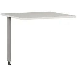 Germania Eckverbindungsplatte , Silberfarben , Metall, Holzwerkstoff , 80x70-80x80 cm , Büromöbel, Schreibtische, Schreibtischzubehör