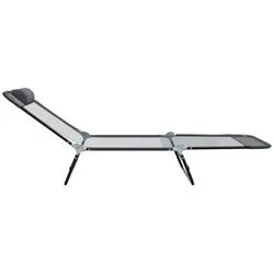 vidaXL Gartenliege 182 x 55 x 85,5 cm Faltbare Sonnenliege mit Kopfstütze Grau Textilene grau
