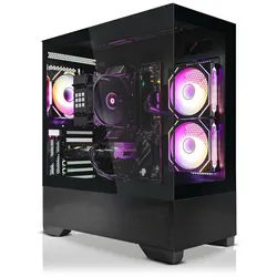 SYSTEMTREFF AMD Ryzen 7 7700 mit AMD Radeon RX 9070 XT 16GB Gaming-PC (AMD 7700 7700, Radeon RX 9070 XT, 32 GB RAM, 1000 GB SSD, Luftkühlung) schwarz