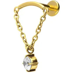 Titan Labret mit Innengewinde BOGEN+ KETTE + KRISTALL