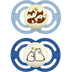 MAM Perfect Night 6m+ Schnuller Blue/ Dark Blue 2 St.