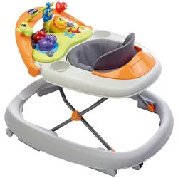 Chicco Lauflernhilfe , Grau, Multicolor , Metall, Textil , 65x47x50 cm , Spieltisch mit Musik , Spielzeug, Babyspielzeug, Lauflernwagen