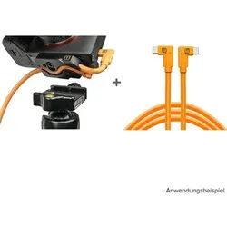 Tether Tools TetherGuard LeverLock & Cable Kit USB-C auf USB-C, 2 x rechtsgewinkelt 4,6 Meter Orange
