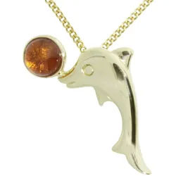 OSTSEE-SCHMUCK Kette mit Anhänger Ostsee-Schmuck Kette mit Anhänger Gleiter-Delphin (2-tlg) goldfarben 45 cm