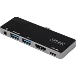 StarTech DKT30ICHPD (USB C), Dockingstation + USB Hub, Schwarz, Silber