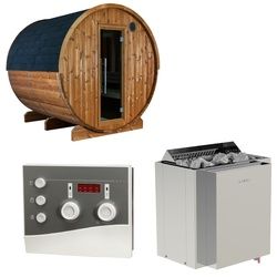 Sentiotec Sauna Komplettset Kaski 220 Panorama | Viking Combi | 6 Pers.