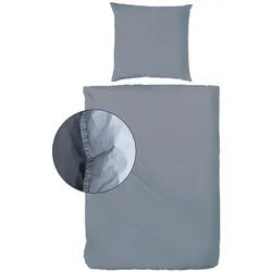 Bettwäsche , Blau , Textil , Uni , 155x220 cm , Oeko-Tex® Standard 100 , pflegeleicht, atmungsaktiv , Heimtextilien, Bettwäsche & Leintücher, Bettwäsche, Renforcé-Bettwäsche