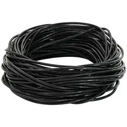 vidaXL Lederband Leder Schnur Schwarz Ø1 mm x 10 m Leder (1-tlg) schwarz