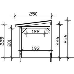 SKAN HOLZ Terrassenüberdachung Siena 541 x 250 cm Leimholz