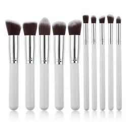 Uniq technique Pro 10 Teile Make up pinsel set White/Silver 1 St silber