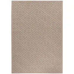 Novel Outdoorteppich , Beige , Textil , Raute , rechteckig , 80x150 cm , Oeko-Tex® Standard 100 , pflegeleicht , Teppiche Und Böden, Teppiche, Outdoorteppiche