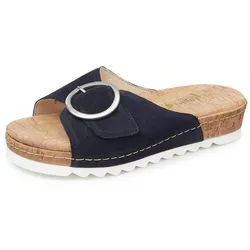 Les mules en cuir velours veau Waldläufer bleu