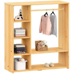 Idimex Kinderschrank Rafael , Naturfarben , Holz , Kiefer , Vintage , 105x114x40 cm , FSC Mix , Babymöbel & Kindermöbel