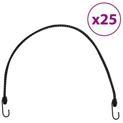 vidaXL Seil, Gummiseile Reflektierend mit Haken 25 Stk. 88 cm