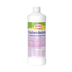WECO Flächendesinfektion, Desinfektionsreiniger-Konzentrat für alle wasserbeständigen Flächen, 1 Karton = 20 Flaschen à 500 ml