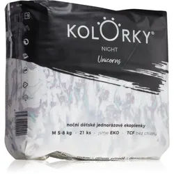 Kolorky Night Unicorn Einweg-ÖKO-Windeln für vollen Schutz während der Nacht Größe M 5-8 Kg 21 St.
