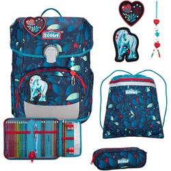 Scout Neo Exklusiv LED Schulranzen-Set 4-teilig White Unicorn