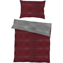 Kaeppel Bettwäsche , Dunkelrot , Textil , Graphik , 140x200 cm , bügelleicht , Heimtextilien, Bettwäsche & Leintücher, Bettwäsche, Satin-Bettwäsche