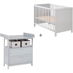 roba® Babymöbel-Set »Hamburg«, (Spar-Set, 2 St., Kinderbett, Wickelkommode), mit Kinderbett und Wickelkommode mit 2 Schubladen Roba® taupe taupe