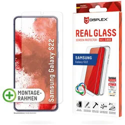 DISPLEX Panzerglas 10H + Schutzhülle für Samsung Galaxy S22 Eco-Montagerahmen, + Case, Tempered Glas, kratzer-resistente Schutzfolie
