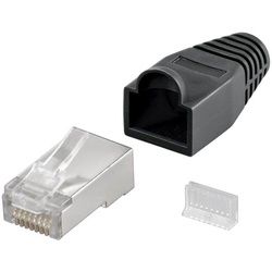 RJ45 plug CAT 5e STP shielded with strain-relief boot (1 pcs)