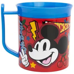 Disney Mickey Mouse Becher - Mikrowellengeeigneter Kunststoffbecher 400 ml – für Kinder, 1-tlg., praktisch und besonders leicht blau