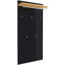 Novel Garderobenpaneel , Anthrazit, Eiche Bianco , Holz, Glas , Eiche , furniert , 80x170x27 cm , Goldenes M, Made in Germany, DGM-Klimapakt , Aufhängemöglichkeit , Holzmöbel, Garderobe Holz, Garderobenpaneele Holz