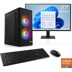 CSL PC-Komplettsystem "Spectrum V25240", Energieeffizienz: E (A-G), schwarz, Microsoft Windows 11 Home (64 Bit), 16 GB RAM 1.000 GB SSD, Computer_Komplettsysteme