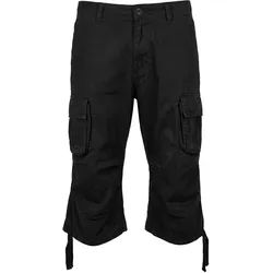 Stoffhose BRANDIT "Brandit Herren Urban Legend Cargo 3/4 Shorts", Herren, Gr. 3XL, US-Größen, schwarz, 100% Baumwolle, unifarben, normal, Hosen Stoffhose