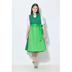 Ulla Popken Dirndl Dirndl Stehkragen Schmuckknöpfe ärmellos grün 48
