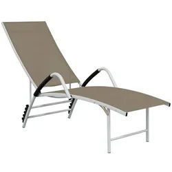 vidaXL Gartenliege, Sonnenliege Textilene und Aluminium Taupe