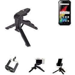 K-S-Trade für Blackview BV9900 Smartphone-Halterung, (Stativ Tisch-Ständer Dreibein Handy-Stativ Ständer Mini-Stativ) schwarz