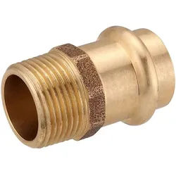 Press-Übergang aus Rotguss 18 mm - 1/2'' AG - für Kupferrohre - DVGW-zertifiziert - für V- & M-Kontur