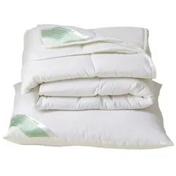 vertbaudet Babybettdecke Kinder Bettwaren-Set aus Sommer-Bettdecke & Kissen, Set, 2-teilig, Bio-Baumwolle weiß