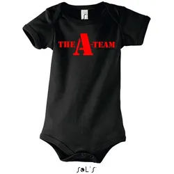 Blondie & Brownie Strampler Kinder Baby A Team Logo Print Van Bus Murdock Hannibal Serie Baby Body Film Serien Motiv Print A Team Stil Baumwolle schwarz 12-18