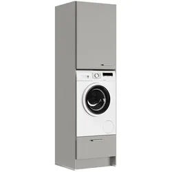 Nobilia Waschmaschinenschrank , Grau , Metall , 63.2x216.6x58.2 cm , Blauer Engel, Pefc, Goldenes M, Made in Germany, DGM-Klimapakt , Waschküche, Waschmaschinenschrank