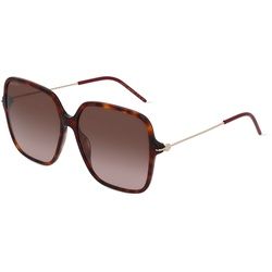 Gucci GG1267S Damen-Sonnenbrille Vollrand Eckig Kunststoff-Gestell, Havanna