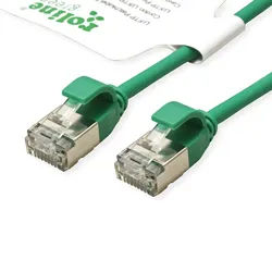 ROLINE GREEN U/FTP Patchkabel Cat.6A (Class EA), LSOH, slim, grün, 1,5 m