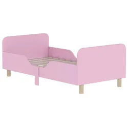 MC Star Kinderbett Einzelbettrahmen für Kinder, Schutzgitter, kleines Bett (für Kinderzimmer, MDF, ohne Matratze, Rosa) rosa