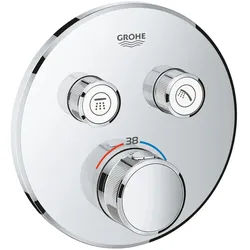 GROHE Grohtherm SmartControl Thermostat Fertigmontageset mit 2 Absperrventilen, runde Ausführung 29119000, Badarmaturen, chrom