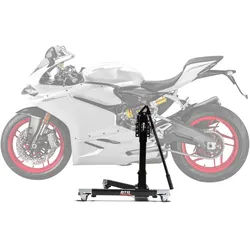Zentralständer EVOLIFT® für Ducati 959 Panigale 16-19 Black Ops Edition (Grundfarbe: Schwarz) 2-Pin-Lösung Mit Werkstattmatte Ohne Ohne