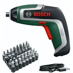 Bosch IXO 7 mit 32 teiligem Bit-Set im Karton, mit USB Ladekabel, ohne USB Netzteil