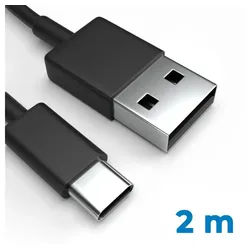 Justcom Samsung Galaxy A50s 2019 USB-Kabel, USB-C, USB-A (200 cm), Schnellladekabel, Datenkabel, Handy, Tablet schwarz